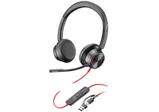 Poly Blackwire 8225 Wired USB-C Stereo Headset with USB-C/A adapter - Microsoft Teams Certified
