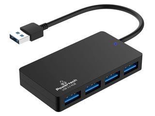 Powertech USB HUB - 4-Port USB 3.0 - Black [PT-1145]