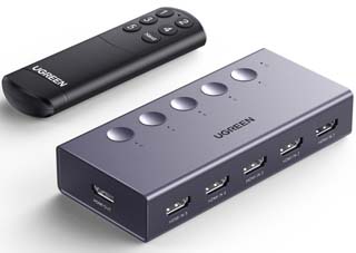 Ugreen CM568 25857 4K/60Hz 5-port HDMI Switch with USB-C power and remote