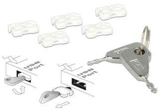 Delock USB Port Blocker (2 Key + 5 Blocks) [20648]