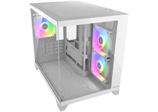 Cougar FV150 Mini RGB Windowed Mini-Tower Case Tempered Glass - White [382QA60.0002]