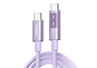 Ugreen L509 Καλώδιο USB 2.0 Type-C (Male) - Type-C (Male) - 5A Power Delivery - 100W - Smart Digital Display - 2.0m - Purple