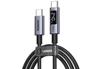 Ugreen L530 Καλώδιο USB 2.0 Type-C (Male) - Type-C (Male) - 5A Power Delivery - 240W - Smart Digital Power Display - 1.0m - Black