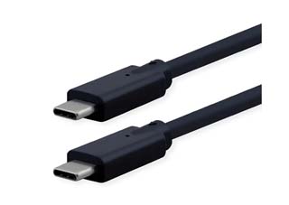 Roline Καλώδιο USB 3.2 Gen 2x2 Type-C (Male) to Type-C (Male) - 100W - 1m - Black