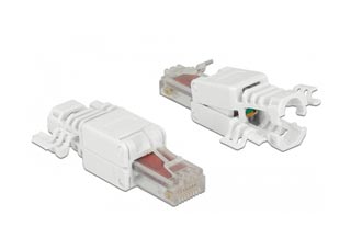 Delock RJ45 Plug Cat.6 UTP Toolfree (Kit of 2) - White [86416]