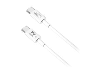 XO NB-Q190B Καλώδιο USB 2.0 Type-C (Male) - Type-C (Male) - 3A Power Delivery - 60W - 2.0m - White