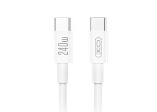 XO NB-Q298 Καλώδιο USB 2.0 Type-C (Male) - Type-C (Male) - 5A Power Delivery - 240W - 1.0m - White [NB-Q298 WHITE]