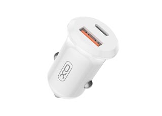 XO CC69 30W Car Charger - 1x USB-A & 1x USB-C - White [CC69 WHITE]