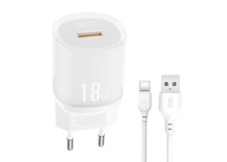 XO L157 18W Charger - 1x USB-A with Type-C Cable (NB103) - White [249-0172]
