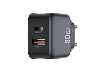 XO L156 30W Charger - 1x USB-C & 1x USB-A - Black