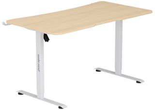Anda Seat Desk Xtreme-E 1.4m, Adjustable Height, Without Cable Management Box - White/Wood [AD-D-DD1-1400-06-K]