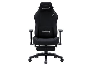 Anda Seat Gaming Chair Luna Pro with Footrest - Large - Black Fabric [AD18T-44-B-F]