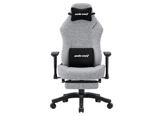 Anda Seat Gaming Chair Luna Pro with Footrest - Large - Grey Fabric [AD18T-44-G-F]