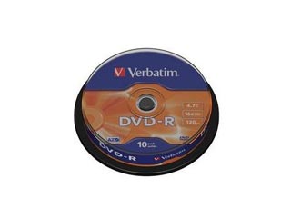 Verbatim DVD-R Matt Silver 10-Pack Spindle 16x Speed (4.7GB) [43523]