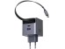 UGREEN X614 45W GaN Charger - 1x USB-A/ 1x USB-C/ 1x Retractable USB-C cable - Gray [65822] Εικόνα 2