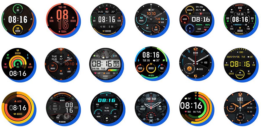 Over 100 selected watch faces